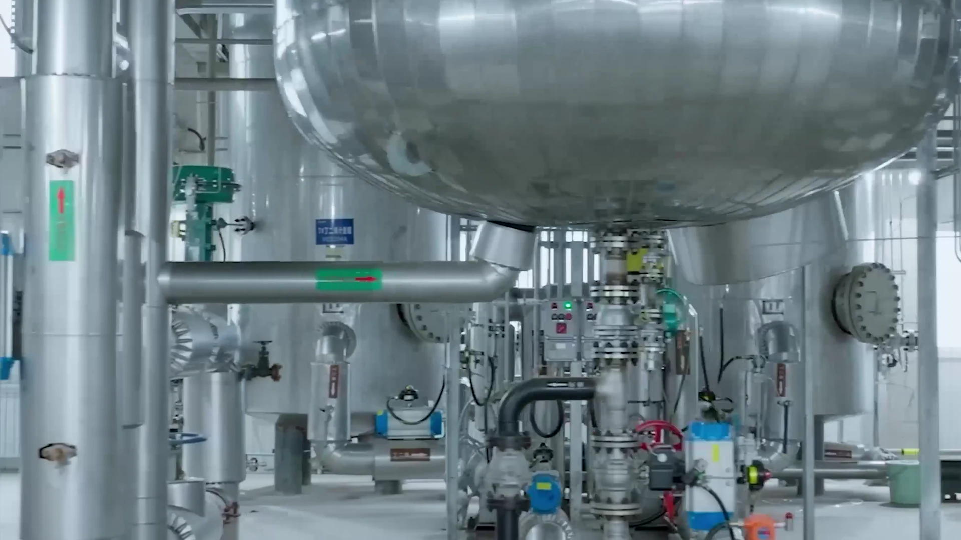 Material-processing vessels, pipes and valves at a manufacturing partner facility